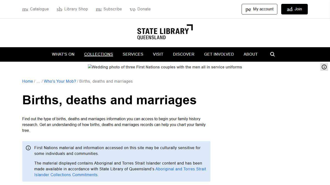 Births, deaths and marriages State Library of Queensland