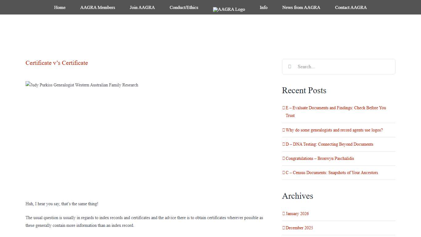 Certificate v’s Certificate – AAGRA